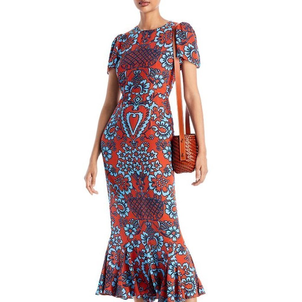 RHODE Lulani‎ Printed Flounce Dress-Size 6 NWT
